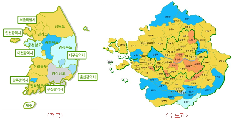 2017년 5월 전국 및 수도권 주택시장 소비심리지수