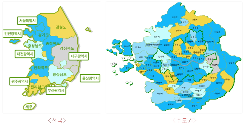 2017년 1월 전국 및 수도권 주택시장 소비심리지수