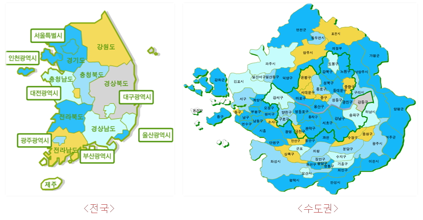 2017년 1월 전국 및 수도권 부동산시장 소비심리지수
