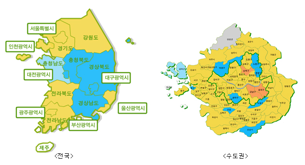 11월 부동산시장 소비심리지수 지도