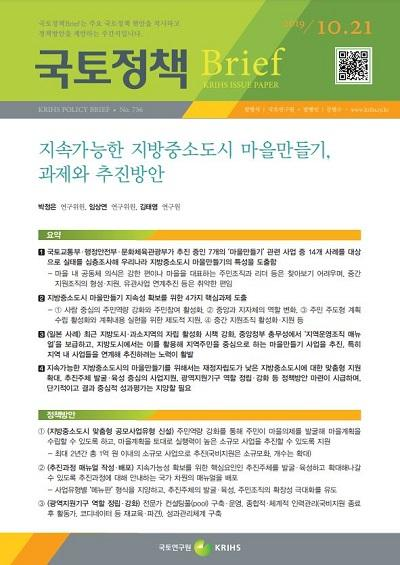 지속가능한 지방중소도시 마을만들기, 과제와 추진방안
